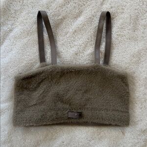 Gymshark x Whitney Simmons Fuzzy Tan Bandeau Bra